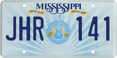 MS license plate JHR141
