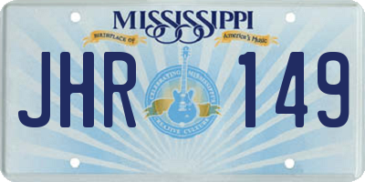 MS license plate JHR149