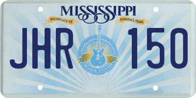 MS license plate JHR150