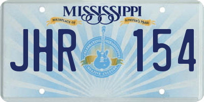 MS license plate JHR154