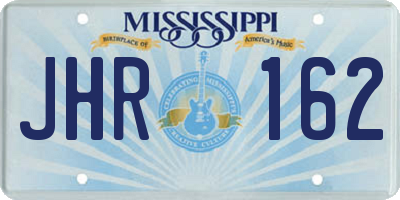 MS license plate JHR162