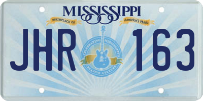 MS license plate JHR163
