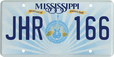 MS license plate JHR166