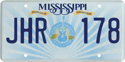 MS license plate JHR178