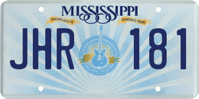 MS license plate JHR181