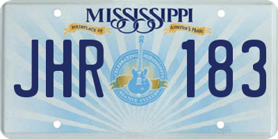 MS license plate JHR183