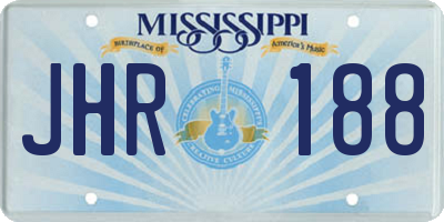 MS license plate JHR188