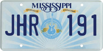 MS license plate JHR191