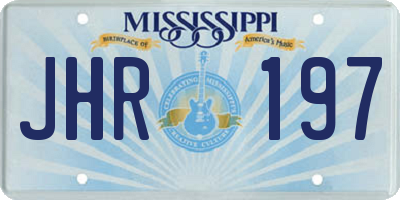 MS license plate JHR197
