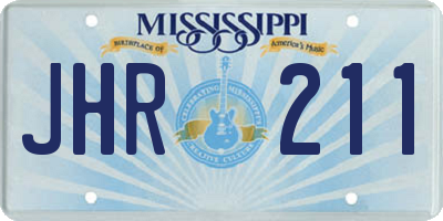 MS license plate JHR211