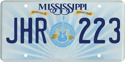 MS license plate JHR223