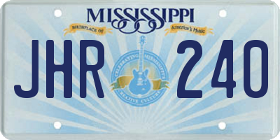 MS license plate JHR240
