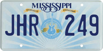 MS license plate JHR249