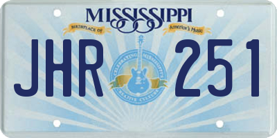 MS license plate JHR251