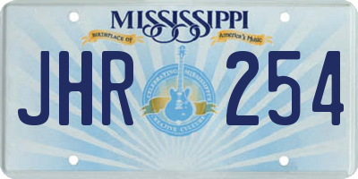 MS license plate JHR254