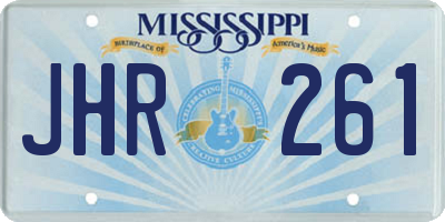 MS license plate JHR261