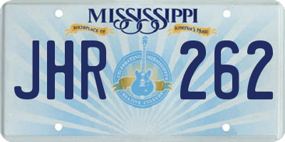 MS license plate JHR262