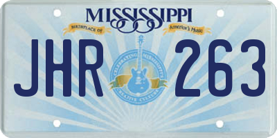 MS license plate JHR263