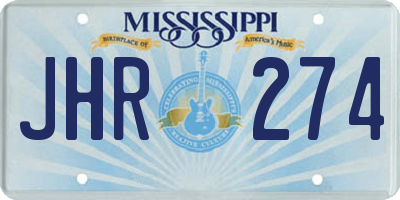 MS license plate JHR274