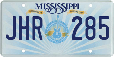 MS license plate JHR285