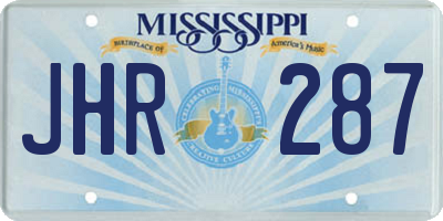MS license plate JHR287