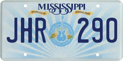MS license plate JHR290