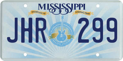 MS license plate JHR299