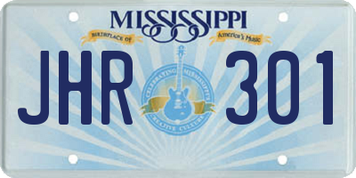 MS license plate JHR301