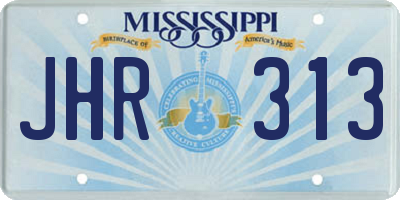 MS license plate JHR313