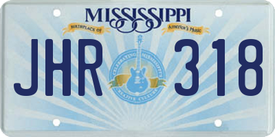 MS license plate JHR318
