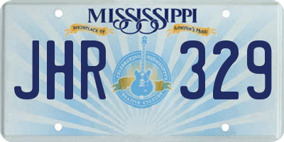 MS license plate JHR329