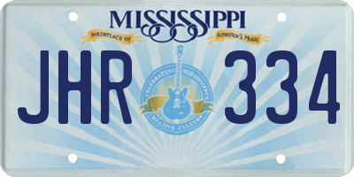 MS license plate JHR334