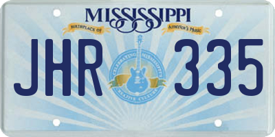 MS license plate JHR335