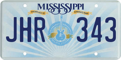 MS license plate JHR343