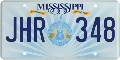 MS license plate JHR348