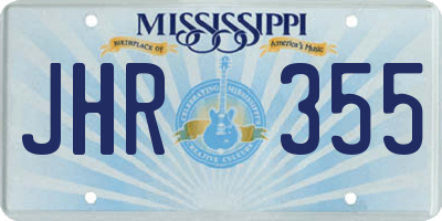 MS license plate JHR355