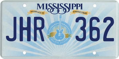 MS license plate JHR362