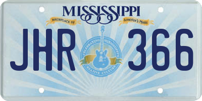 MS license plate JHR366