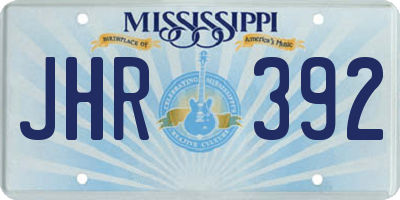 MS license plate JHR392