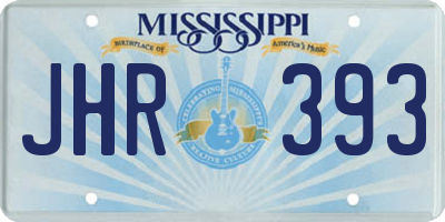 MS license plate JHR393