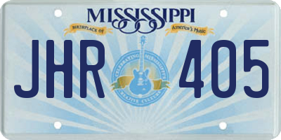 MS license plate JHR405