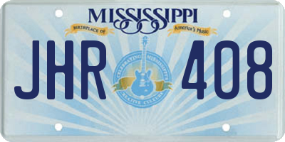 MS license plate JHR408
