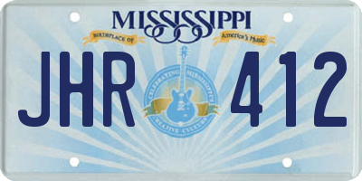 MS license plate JHR412