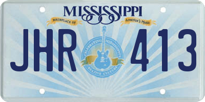 MS license plate JHR413