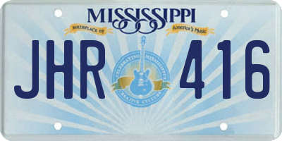 MS license plate JHR416
