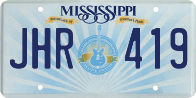 MS license plate JHR419