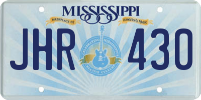 MS license plate JHR430