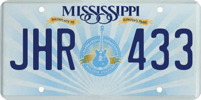 MS license plate JHR433