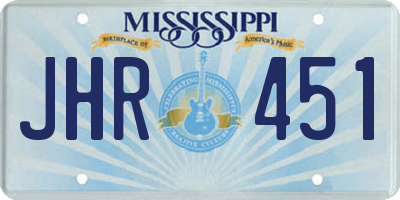 MS license plate JHR451