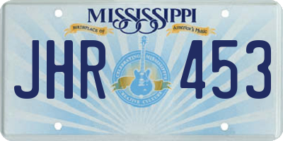 MS license plate JHR453